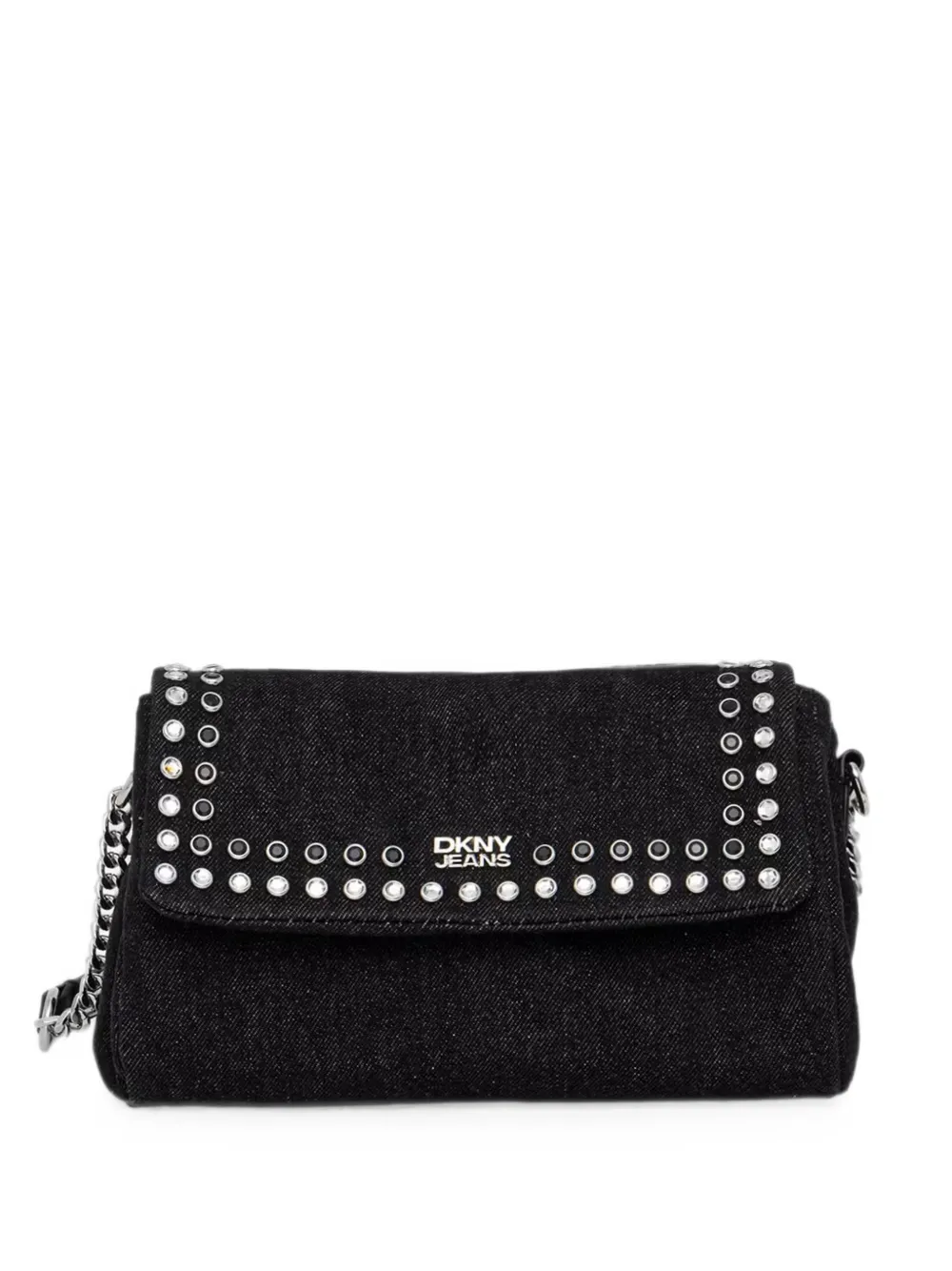 DKNY stud-embellished denim shoulder bag - Nero