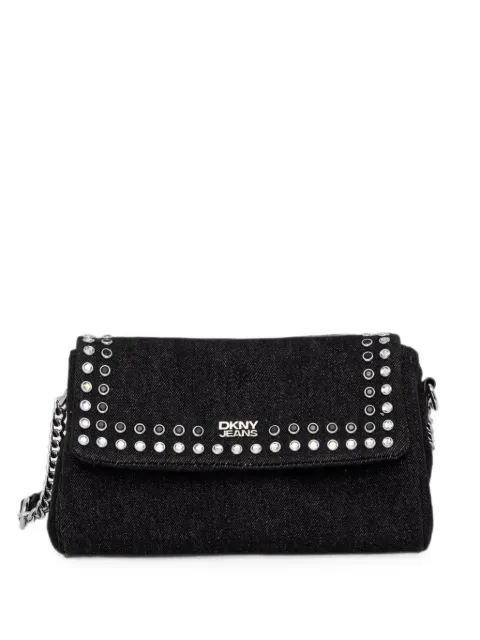 DKNY stud-embellished denim shoulder bag
