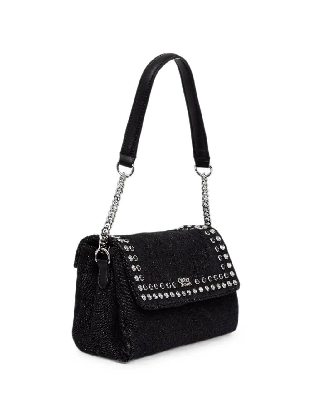 DKNY Denim schoudertas verfraaid met studs Zwart