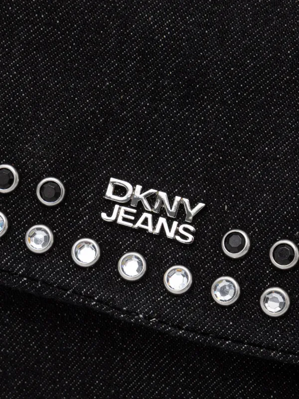 DKNY stud-embellished Denim Shoulder Bag | Black | FARFETCH