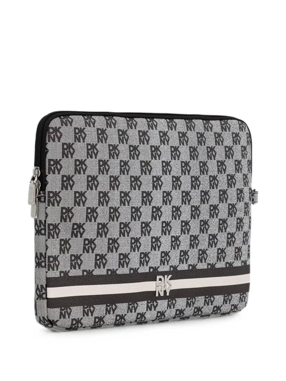 DKNY Laptoptas met monogramprint en logoplakkaat Grijs