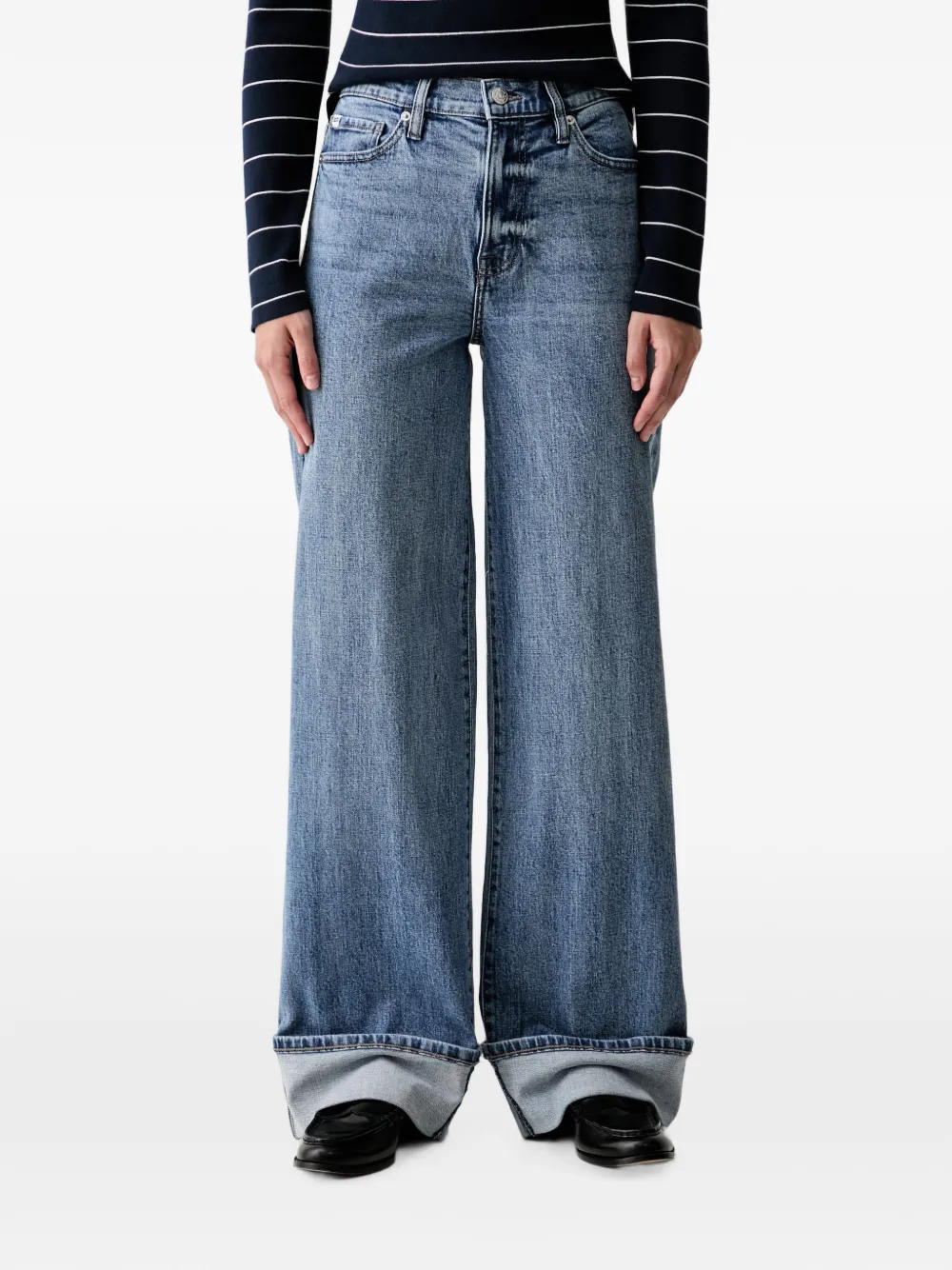 DKNY faded wide-leg jeans - Blu