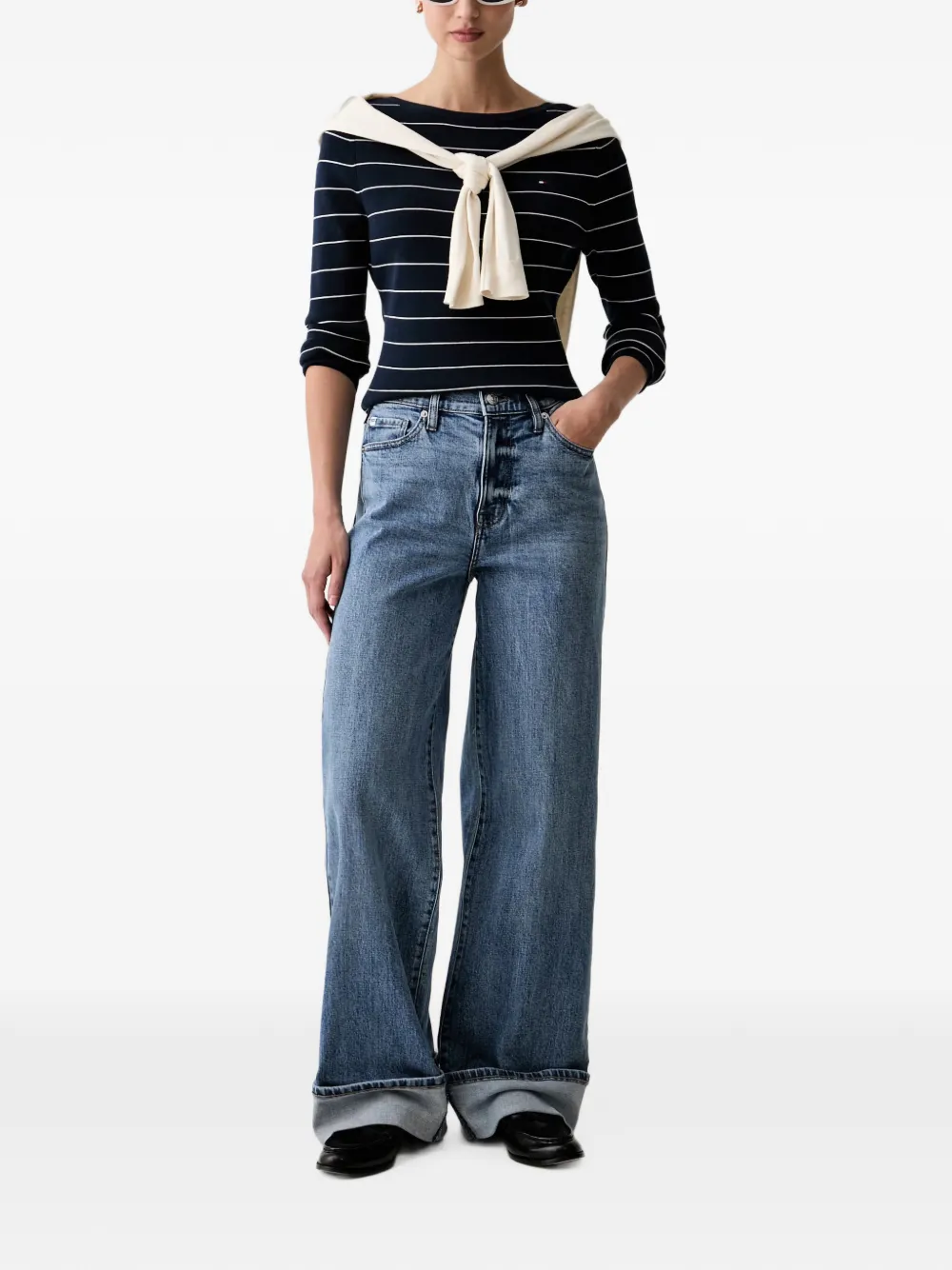 DKNY Jeans met wijde pijpen Blauw