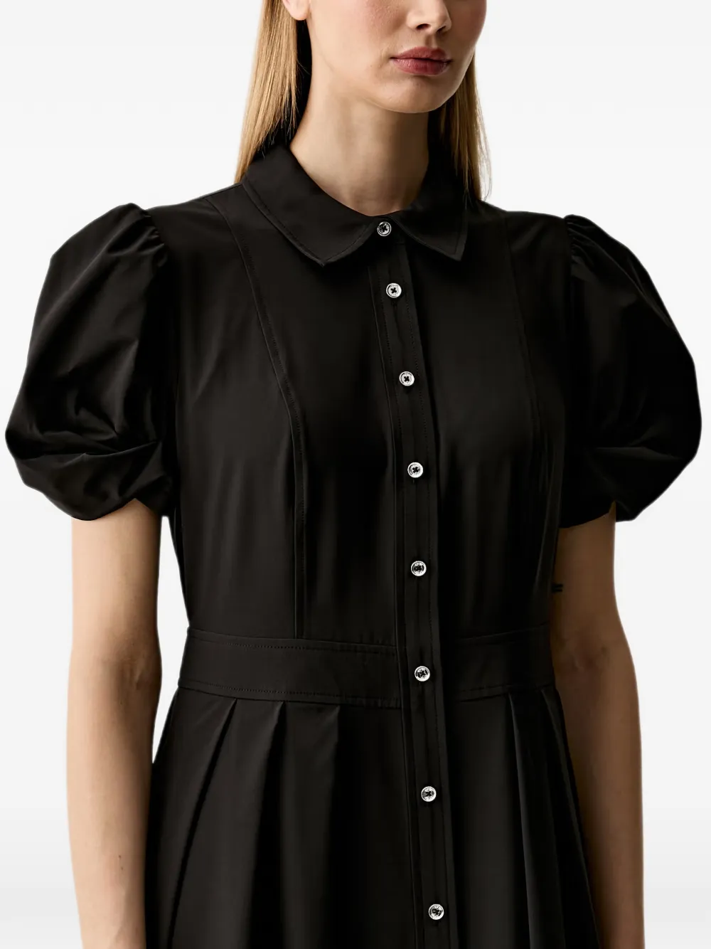 DKNY Midi-jurk met pofmouwen Zwart