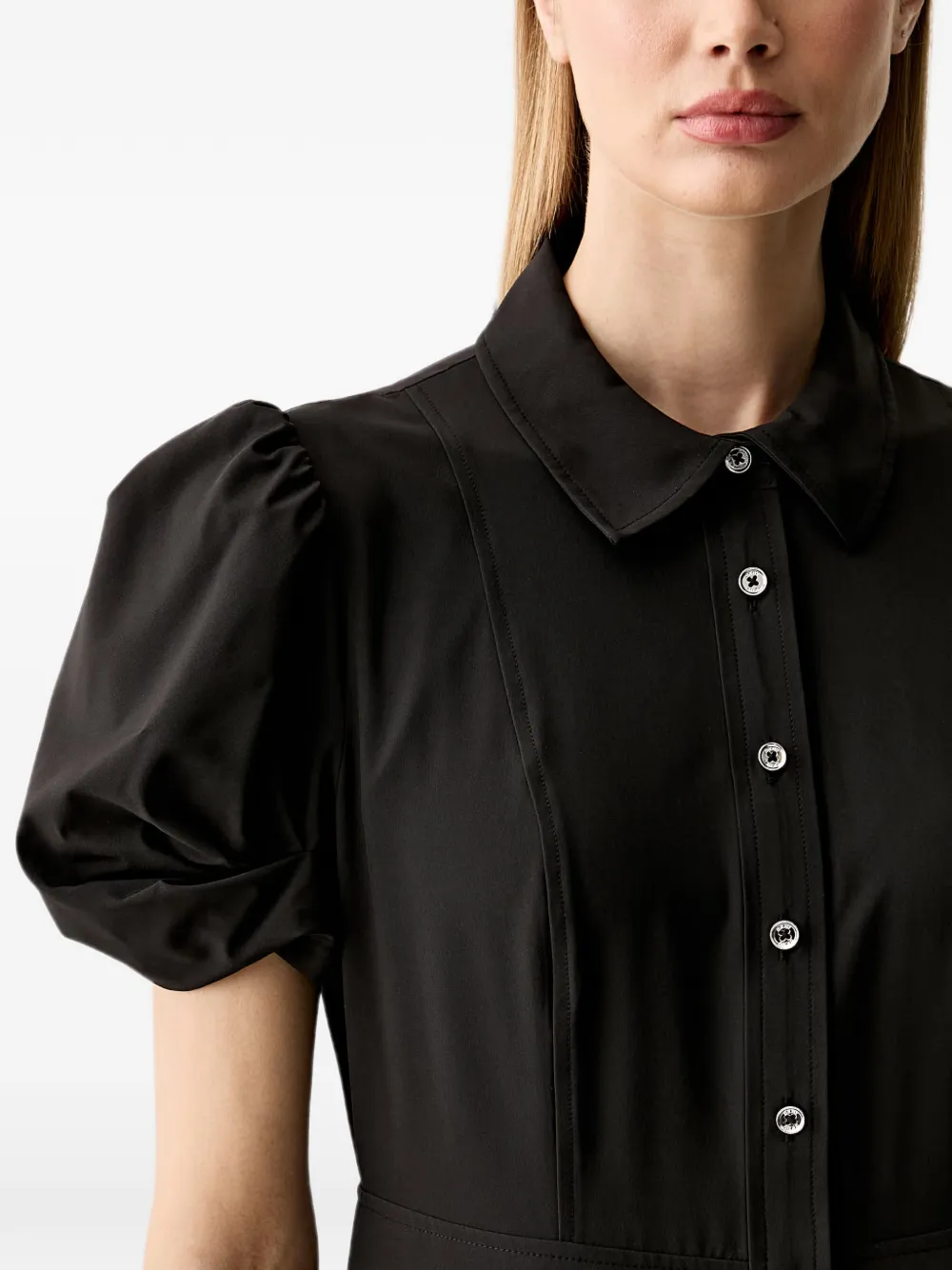 DKNY Midi-jurk met pofmouwen Zwart
