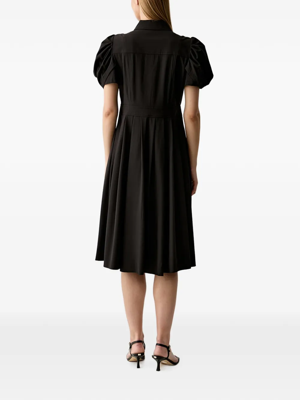 DKNY Midi-jurk met pofmouwen Zwart