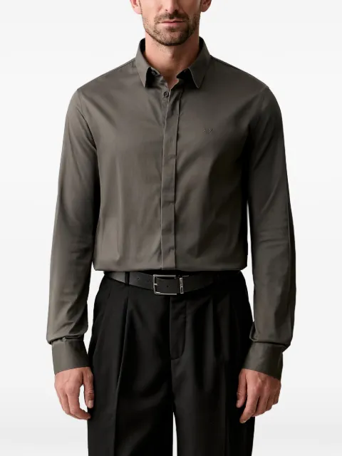 Armani Exchange logo-embroidered slim-fit shirt