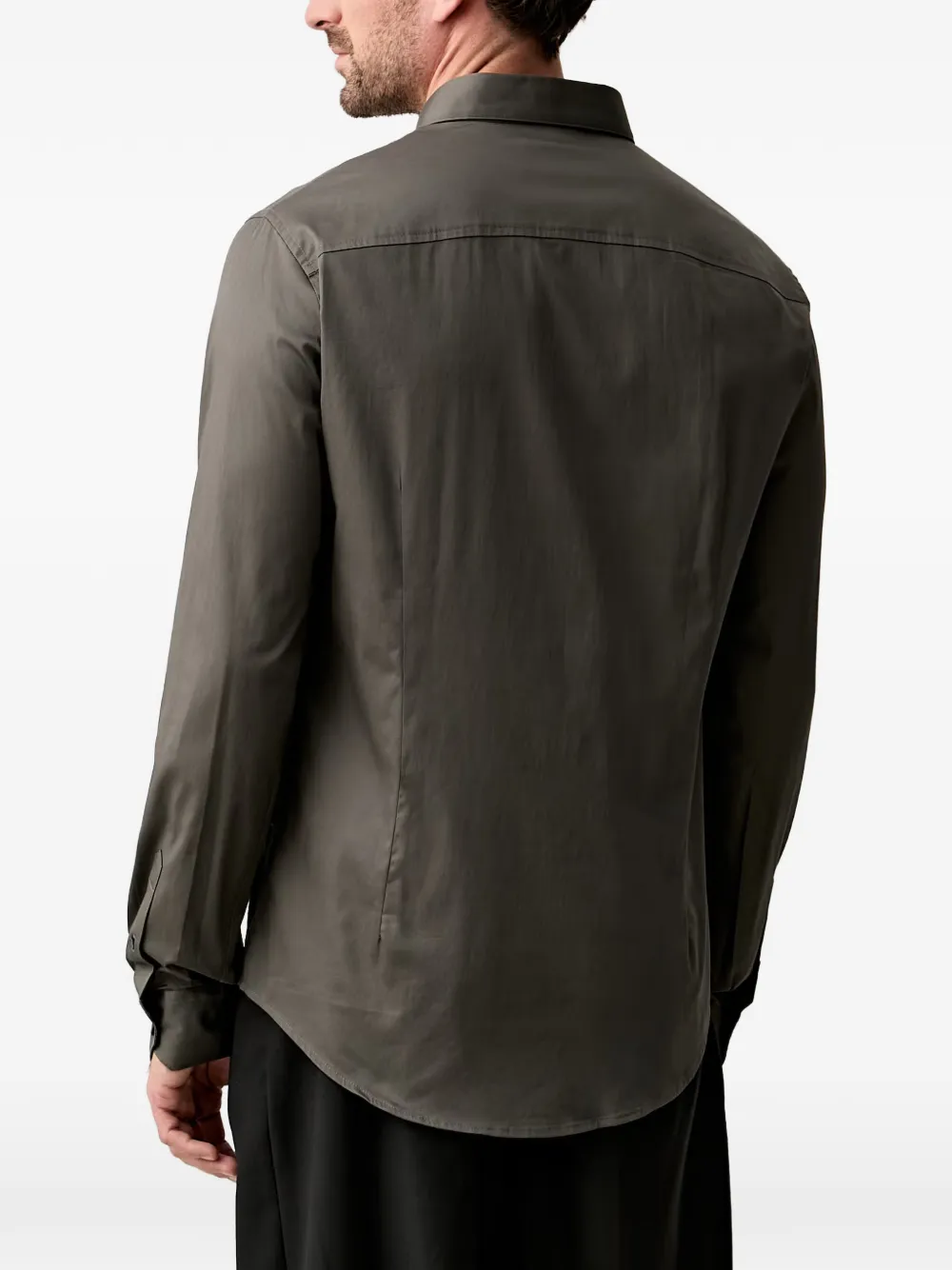 Armani Exchange Slim-fit overhemd met geborduurd logo Groen