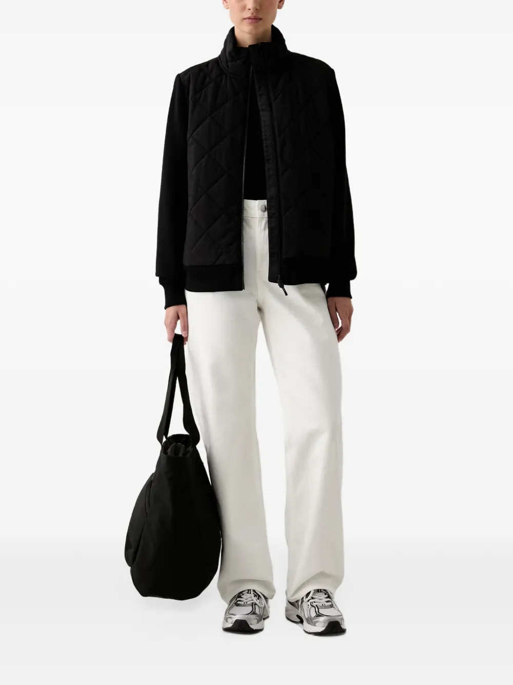 DKNY quilted panelled jacket Zwart