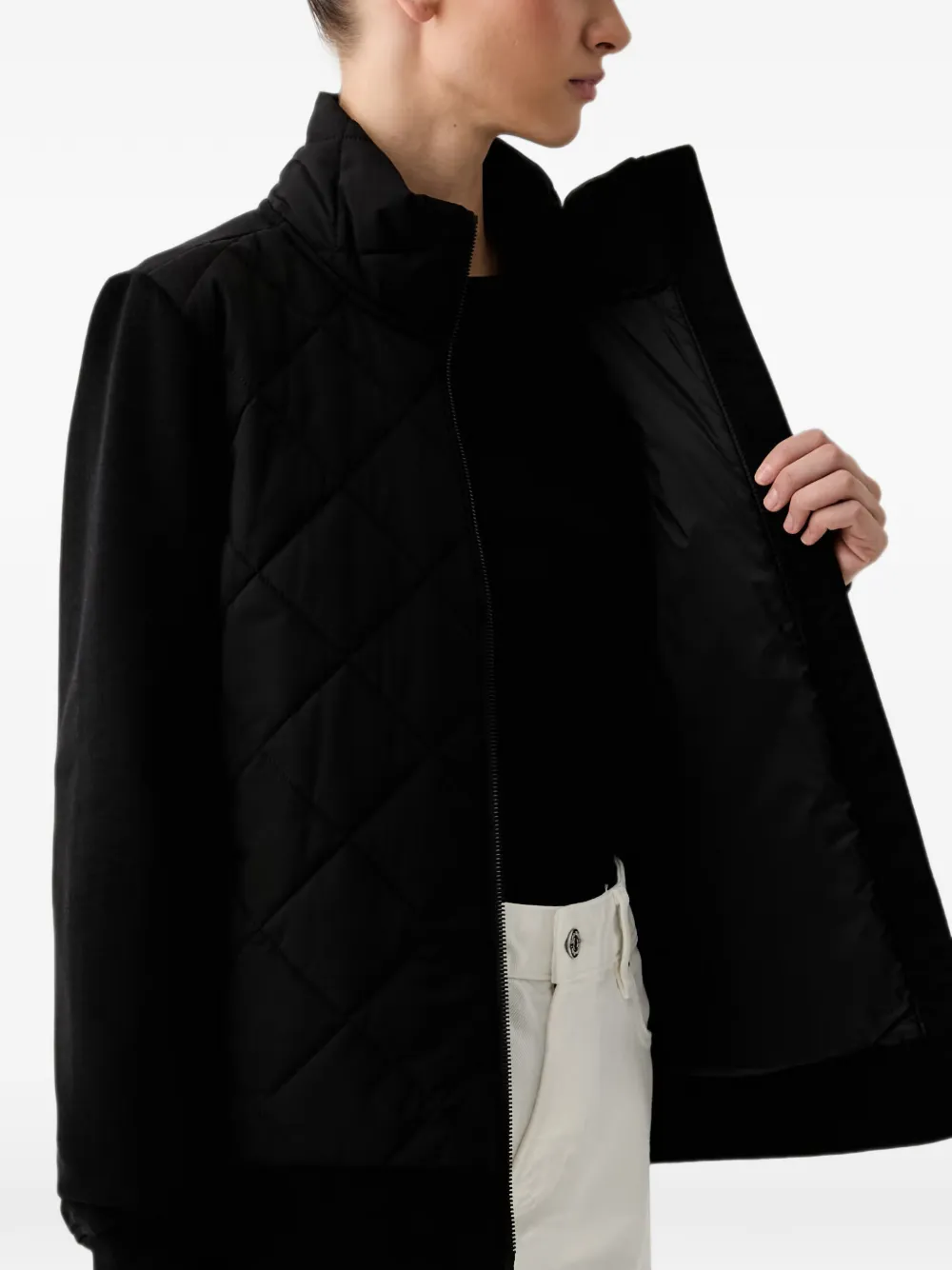 DKNY quilted panelled jacket Zwart