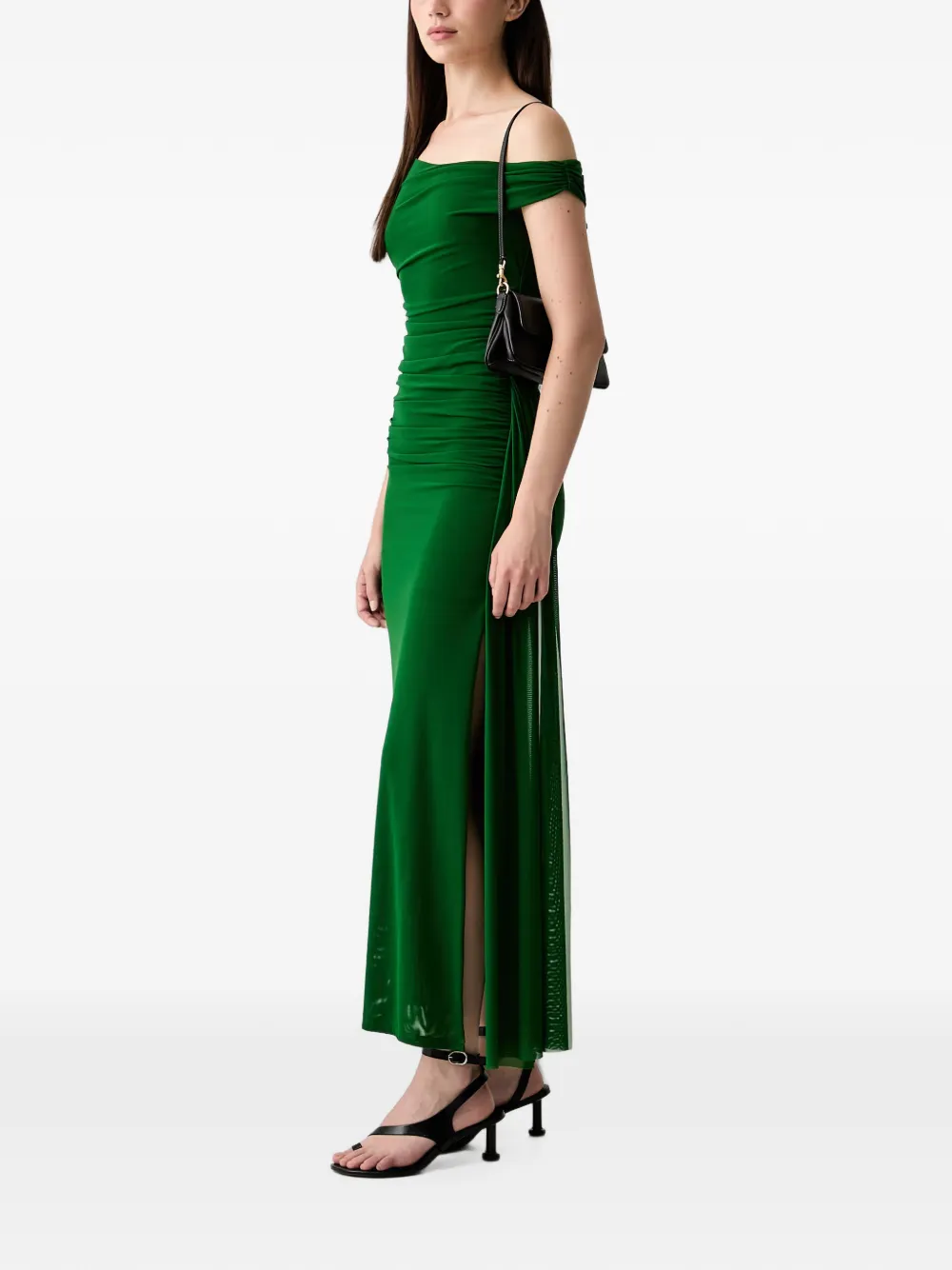 Bardot Layana asymmetrische maxi-jurk met ruches Groen