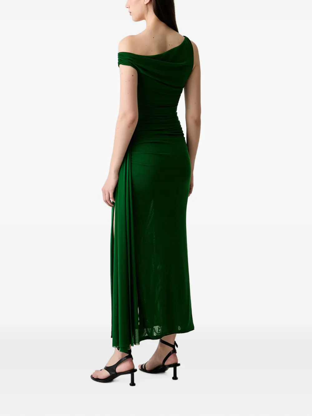 Bardot Layana asymmetrische maxi-jurk met ruches Groen