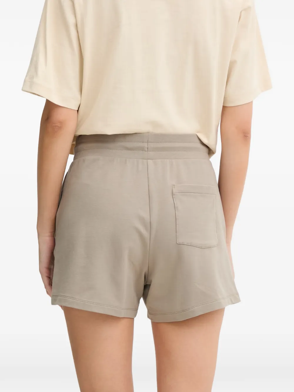 Ea7 Drawstring Logo-plaque Shorts In Neutrals