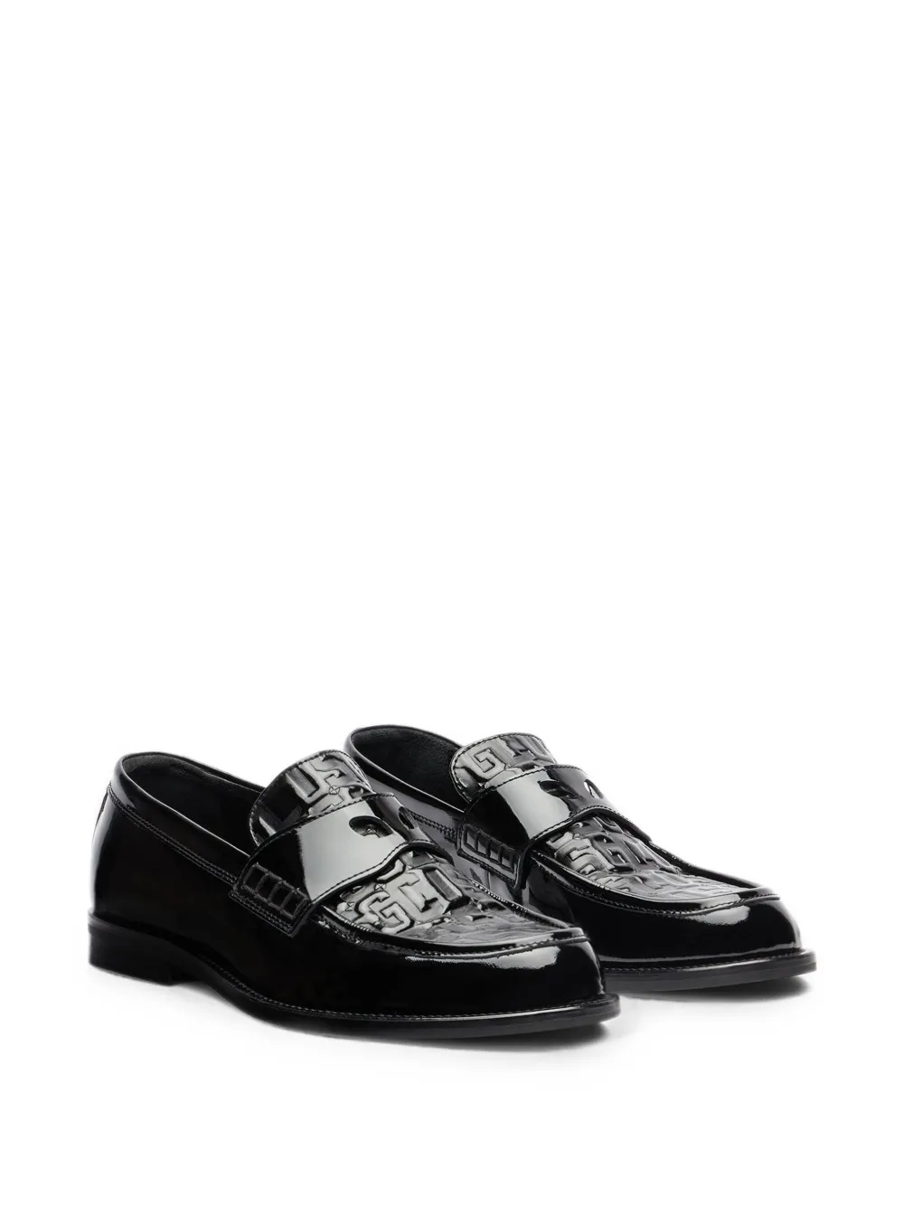 GCDS Wirdo monogram-embossed loafers Zwart