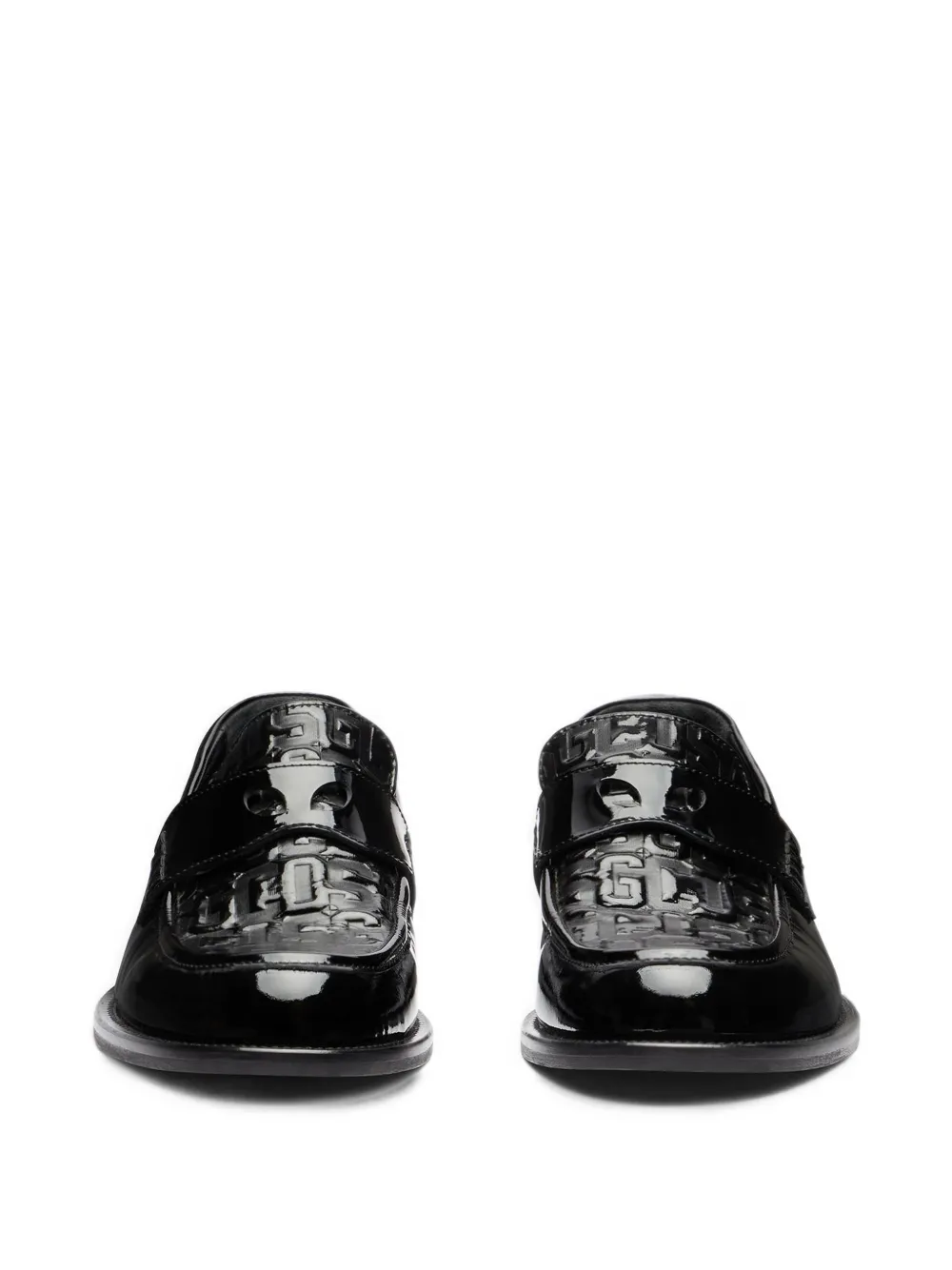 GCDS Wirdo monogram-embossed loafers Zwart