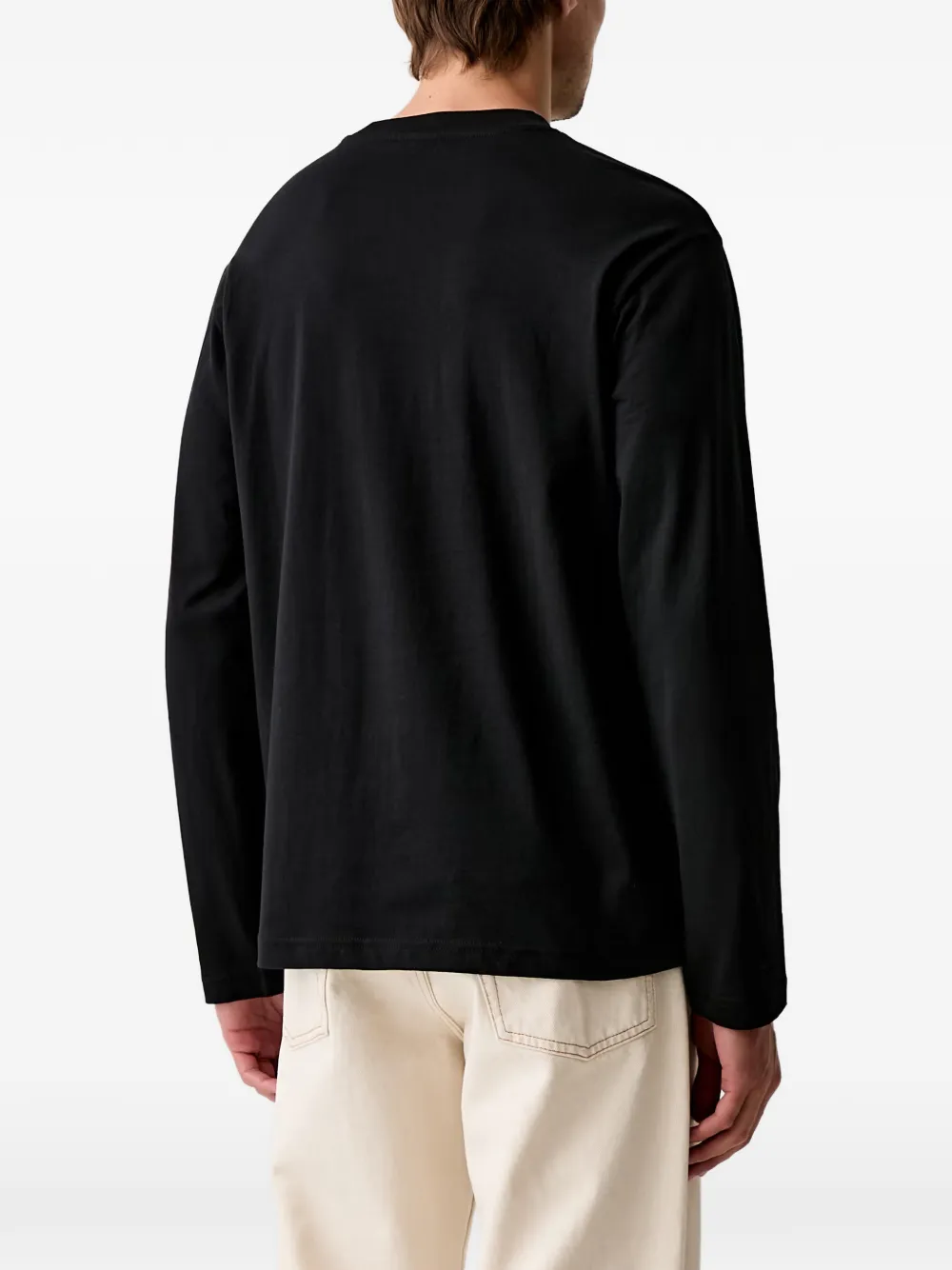 Karl Lagerfeld Jeans T-shirt met logopatch en lange mouwen Zwart