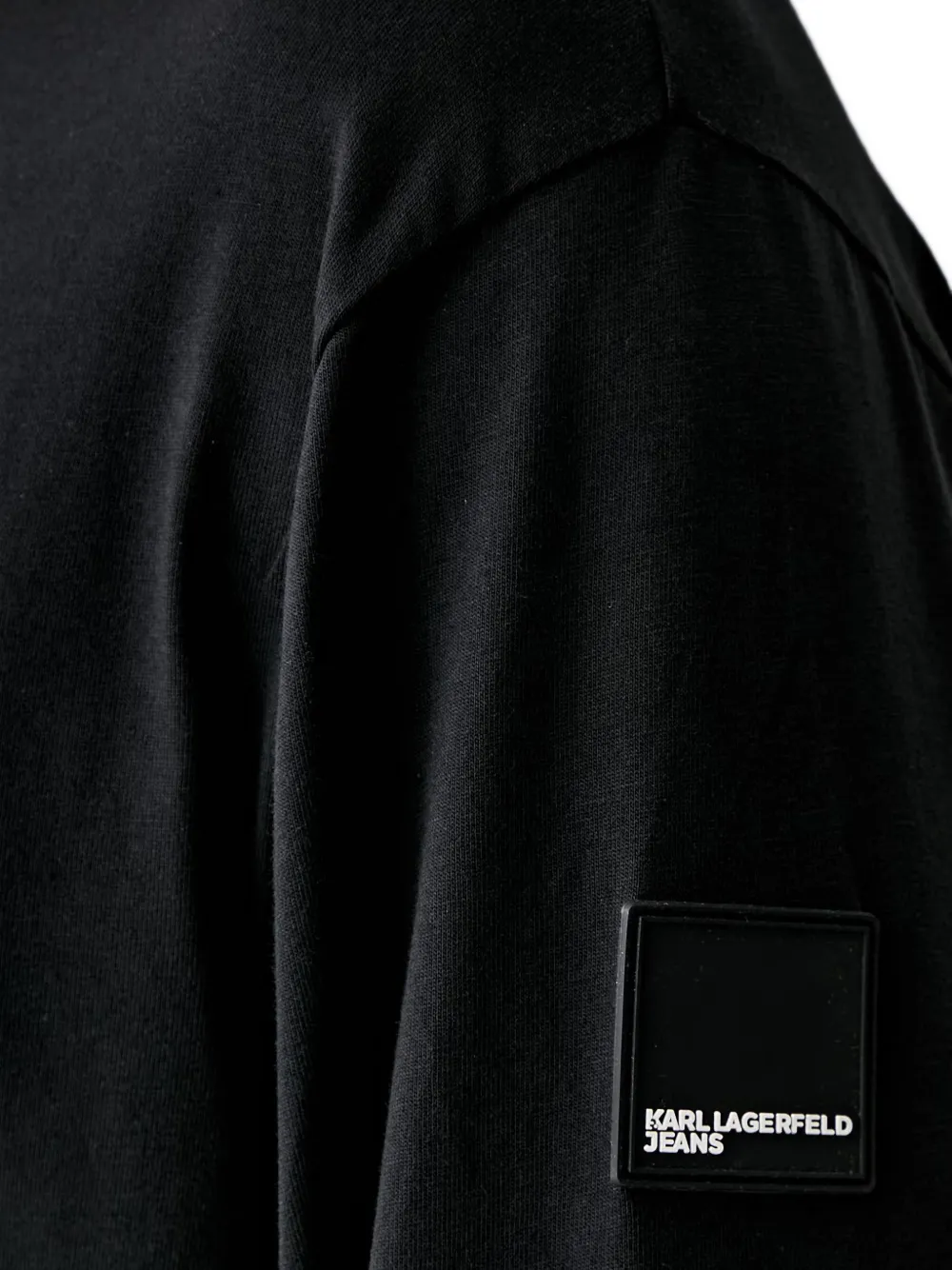 Karl Lagerfeld Jeans T-shirt met logopatch en lange mouwen Zwart