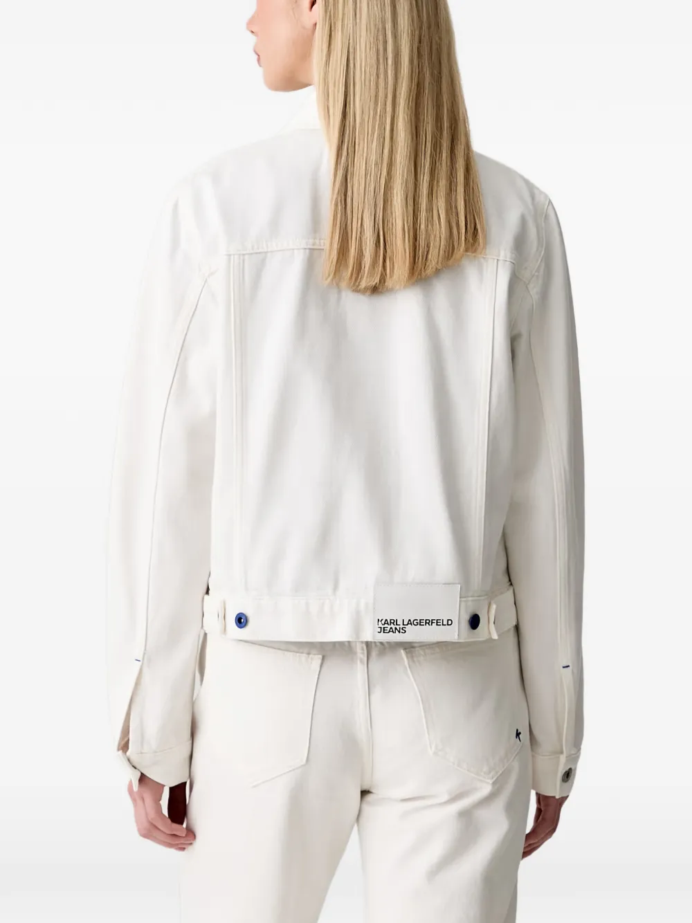 Karl Lagerfeld Jeans Denim jack met logoprint Wit