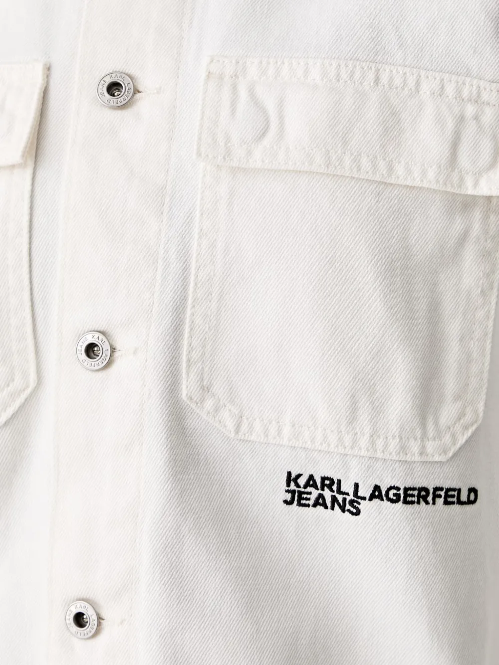 Karl Lagerfeld Jeans Denim jack met logoprint Wit