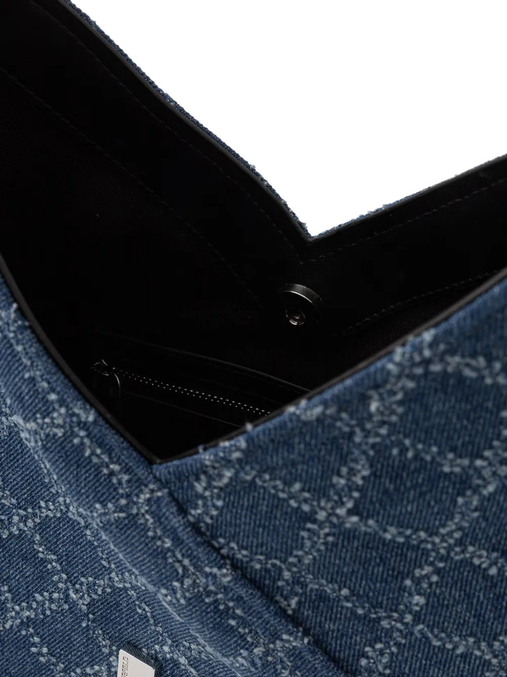 Karl Lagerfeld Jeans Schoudertas met monogram met logoplakkaat Blauw