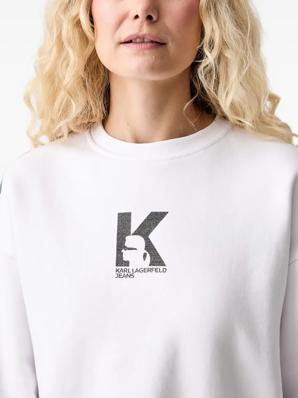 Karl Lagerfeld Jeans Sweater met logoprint Wit