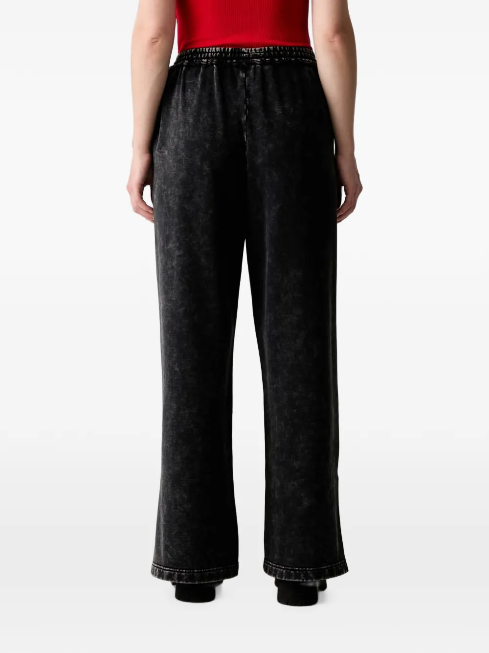 Karl Lagerfeld Jeans Trainingsbroek met geborduurd logo en acid wassing Zwart