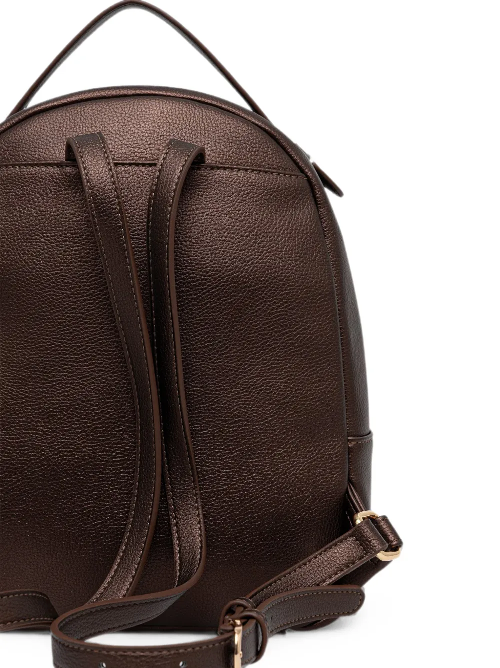 Liu •jo Grained-texture Logo-plaque Backpack In Brown
