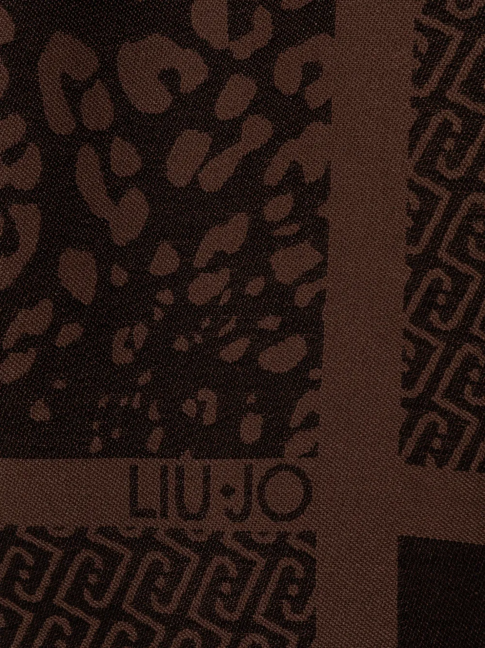 LIU JO Sjaal met luipaardprint en logo-patroon Bruin