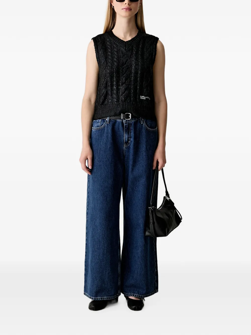 Karl Lagerfeld Jeans met wijde pijpen Blauw