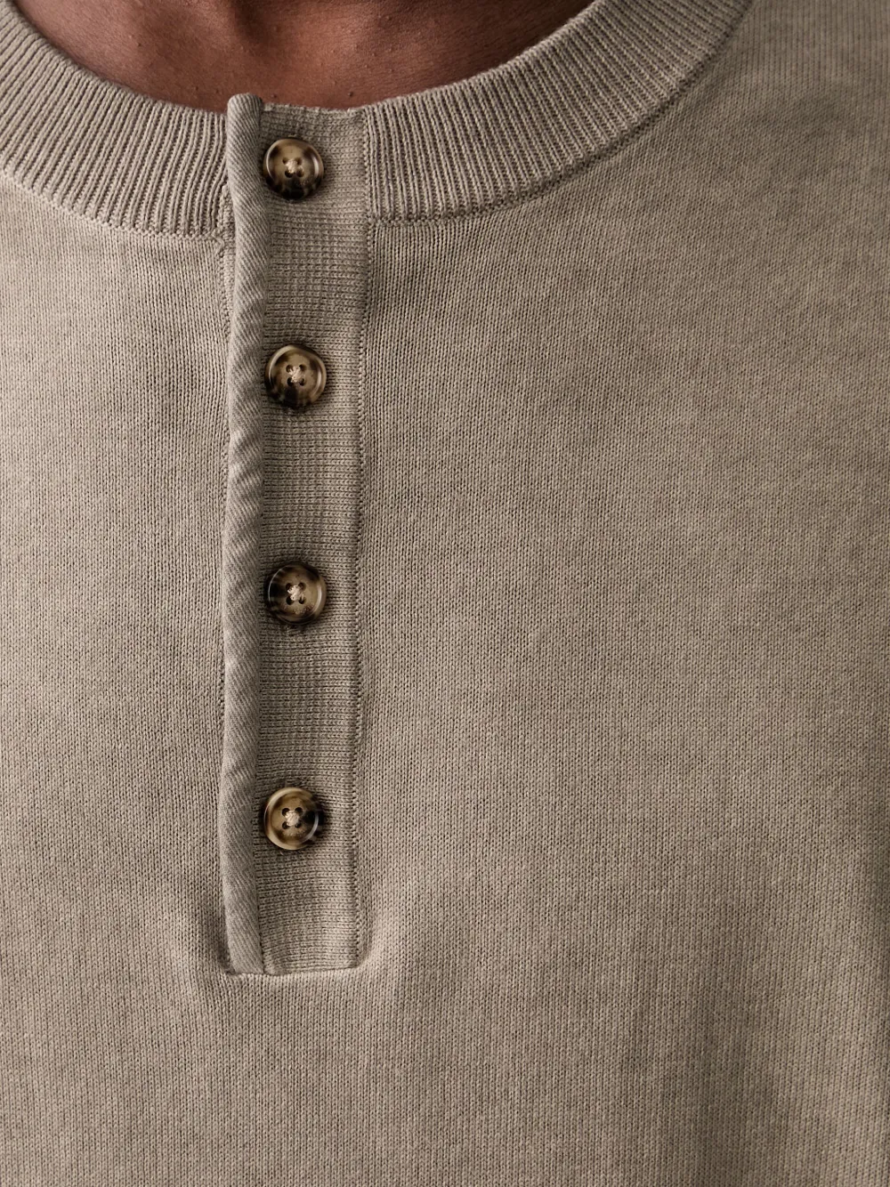 rag & bone Trui met Henley-halslijn Beige