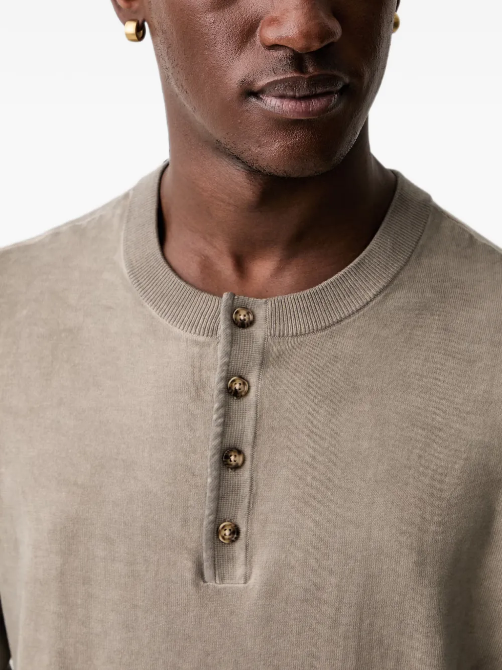 rag & bone Trui met Henley-halslijn Beige
