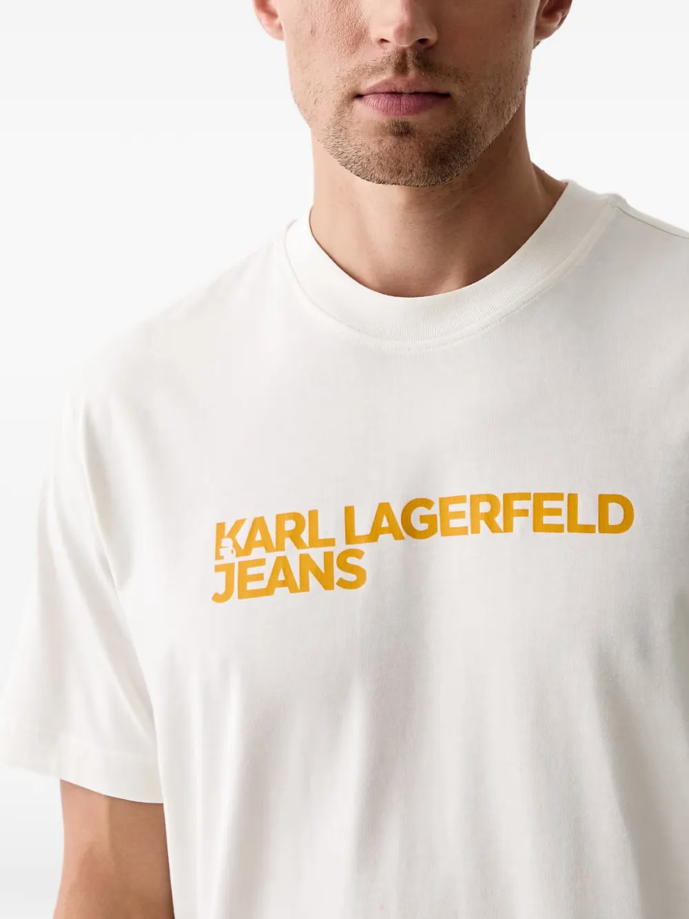 Karl Lagerfeld Jeans Katoenen T-shirt met logoprint Wit
