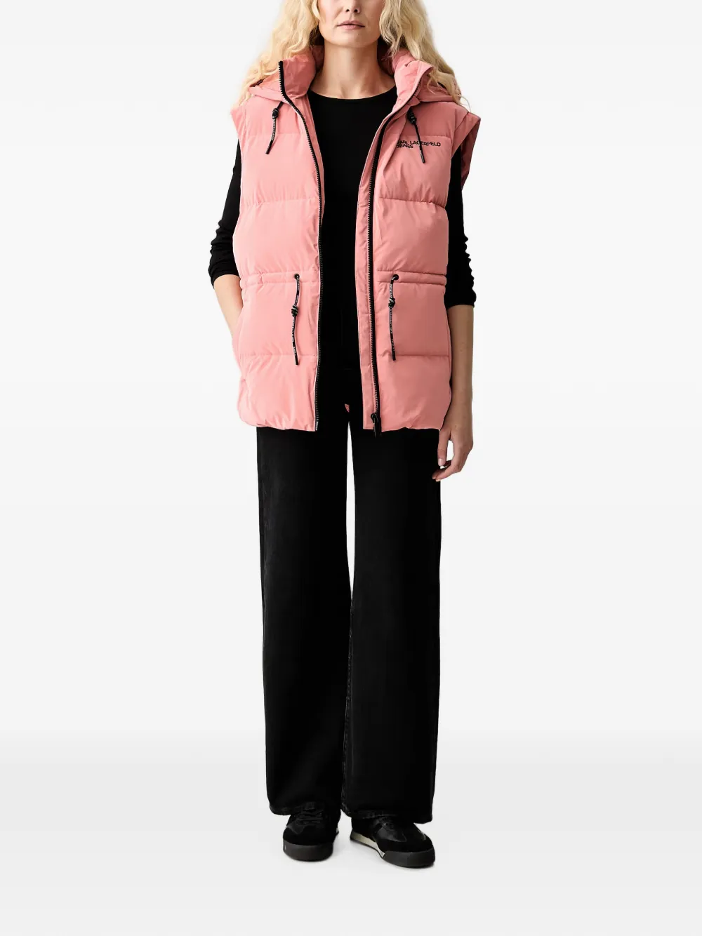 Karl Lagerfeld Jeans Bodywarmer met capuchon Roze