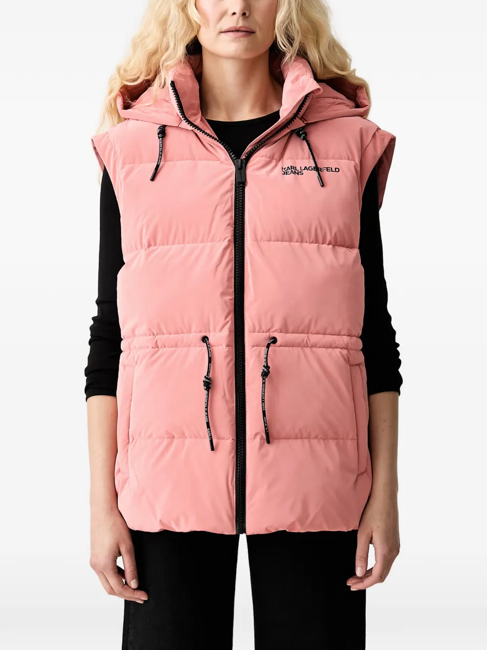 Karl Lagerfeld Jeans padded hooded gilet - Rosa