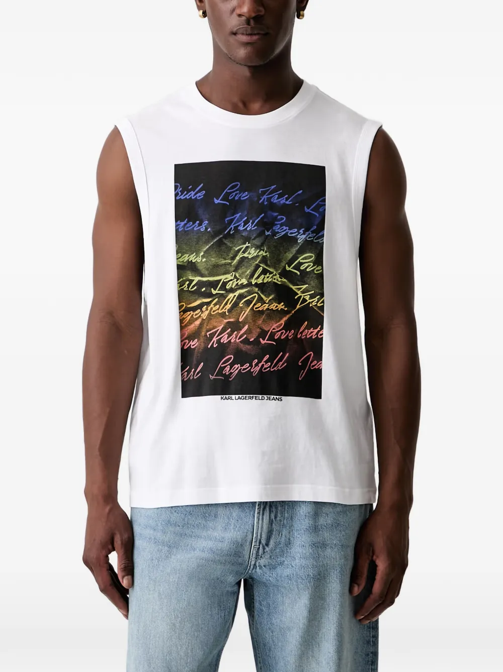 Karl Lagerfeld Jeans Love Letter graphic-print vest - Bianco