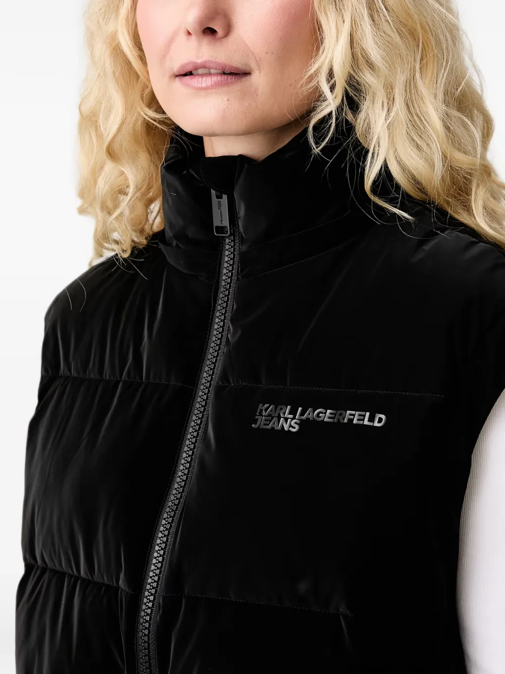 Karl Lagerfeld Jeans Bodywarmer met capuchon Zwart