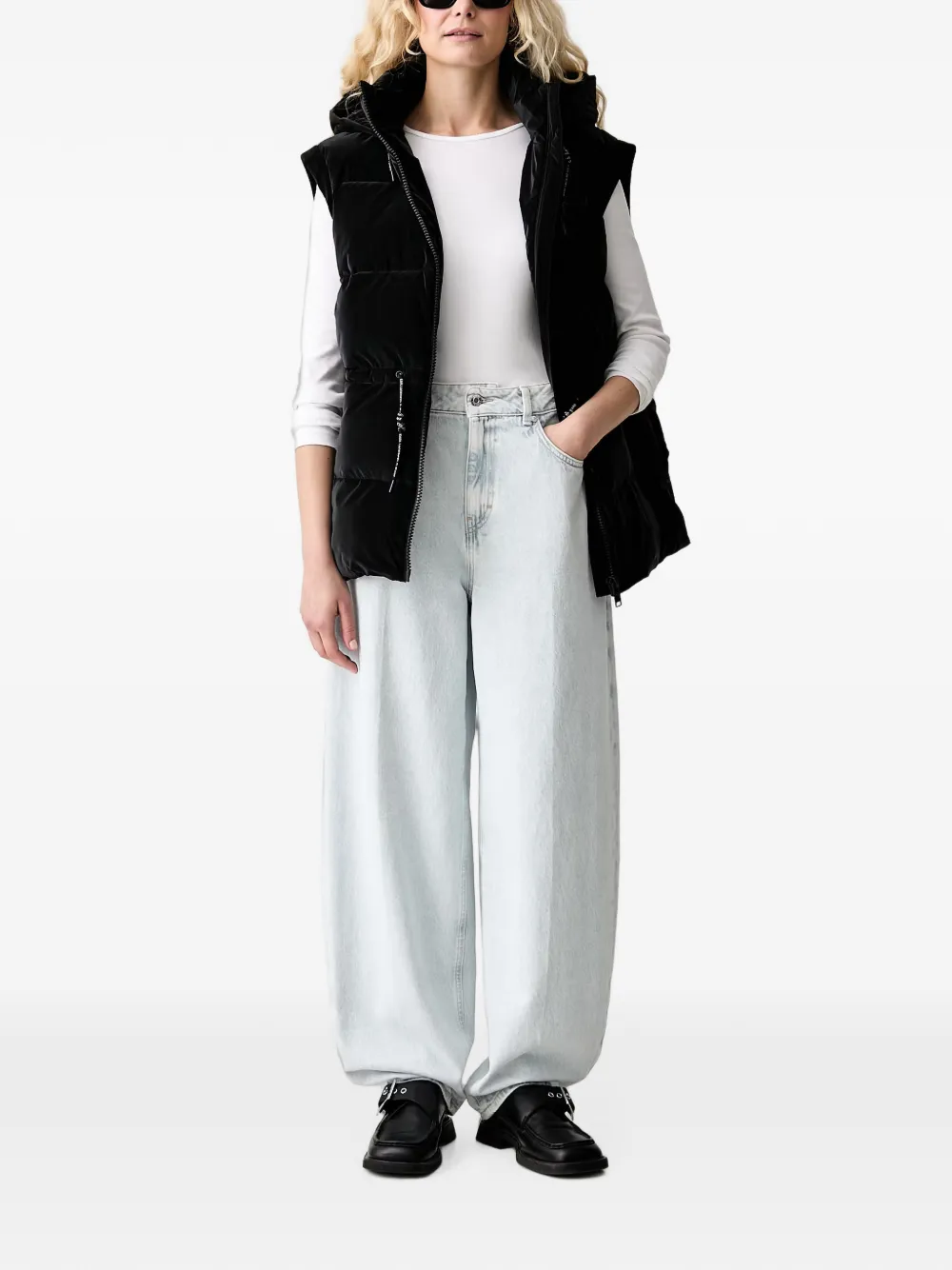 Karl Lagerfeld Jeans Bodywarmer met capuchon Zwart
