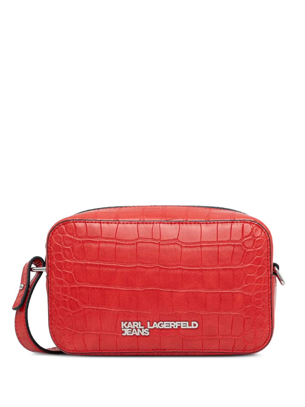 Karl Lagerfeld Jeans croc-effect crossbody bag - Rosso