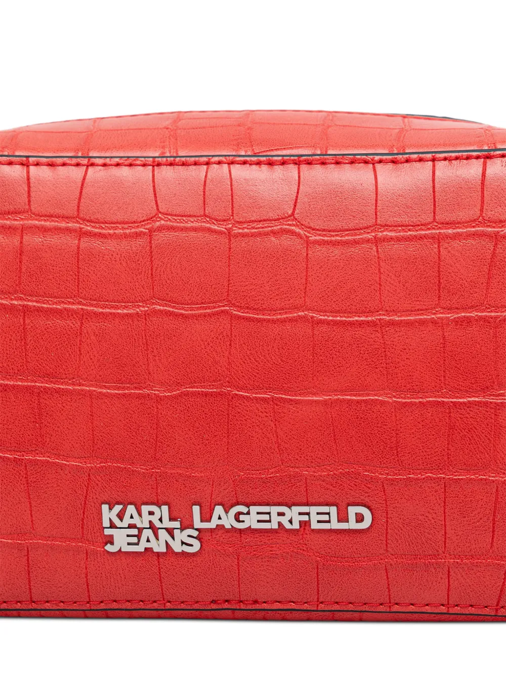 Karl Lagerfeld Jeans Crossbodytas met krokodillen-reliëf Rood