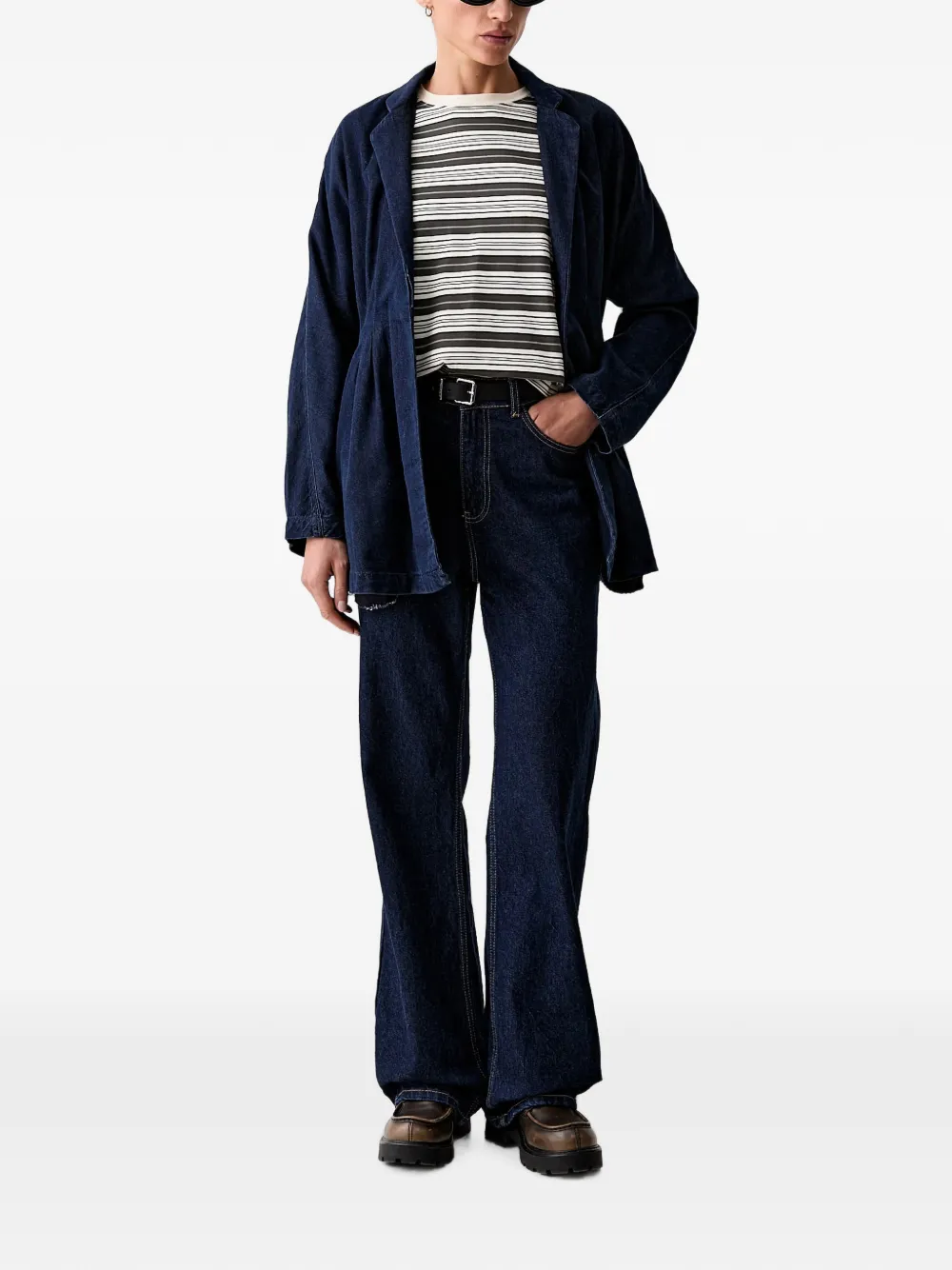 Rag & Bone Kelly Stripe Boxy T-shirt In Multi