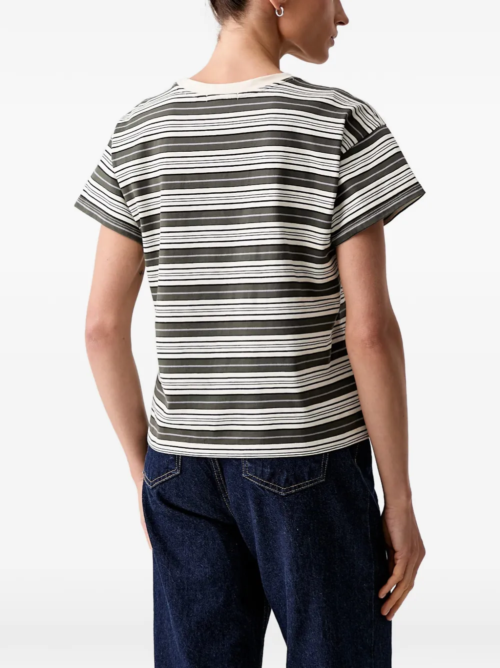 Rag & Bone Kelly Stripe Boxy T-shirt In Multi