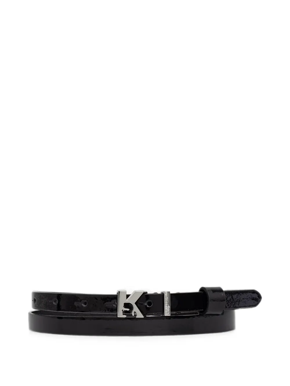 Karl Lagerfeld Jeans logo-plaque leather belt - Nero