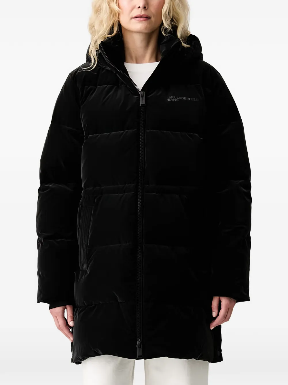 Karl Lagerfeld Jeans quilted zip-up coat - Schwarz