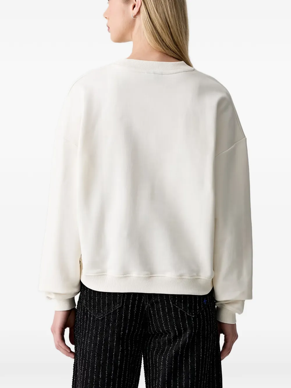 Karl Lagerfeld Jeans portrait-print crew-neck sweater Wit