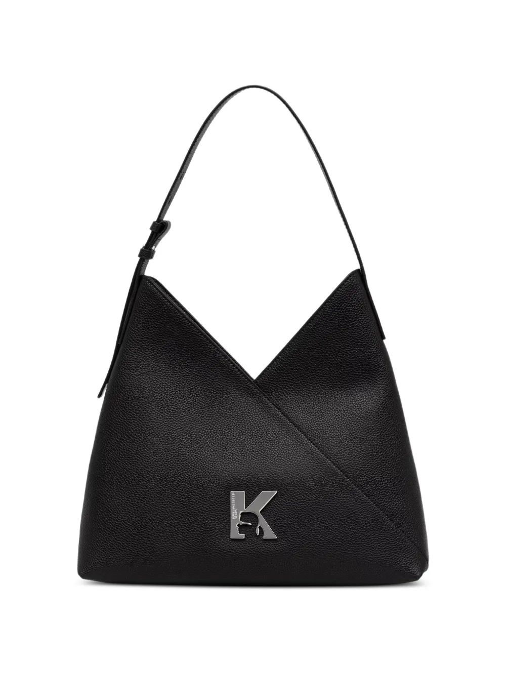 Karl Lagerfeld Jeans logo-plaque pebbled-texture tote bag - Black