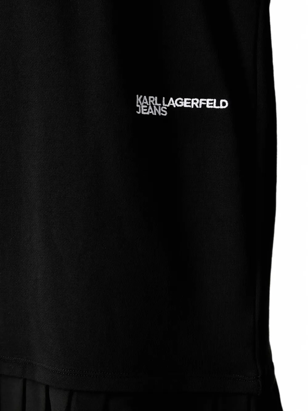 Karl Lagerfeld Jeans Mini-jurk met logo-print en plooien Zwart