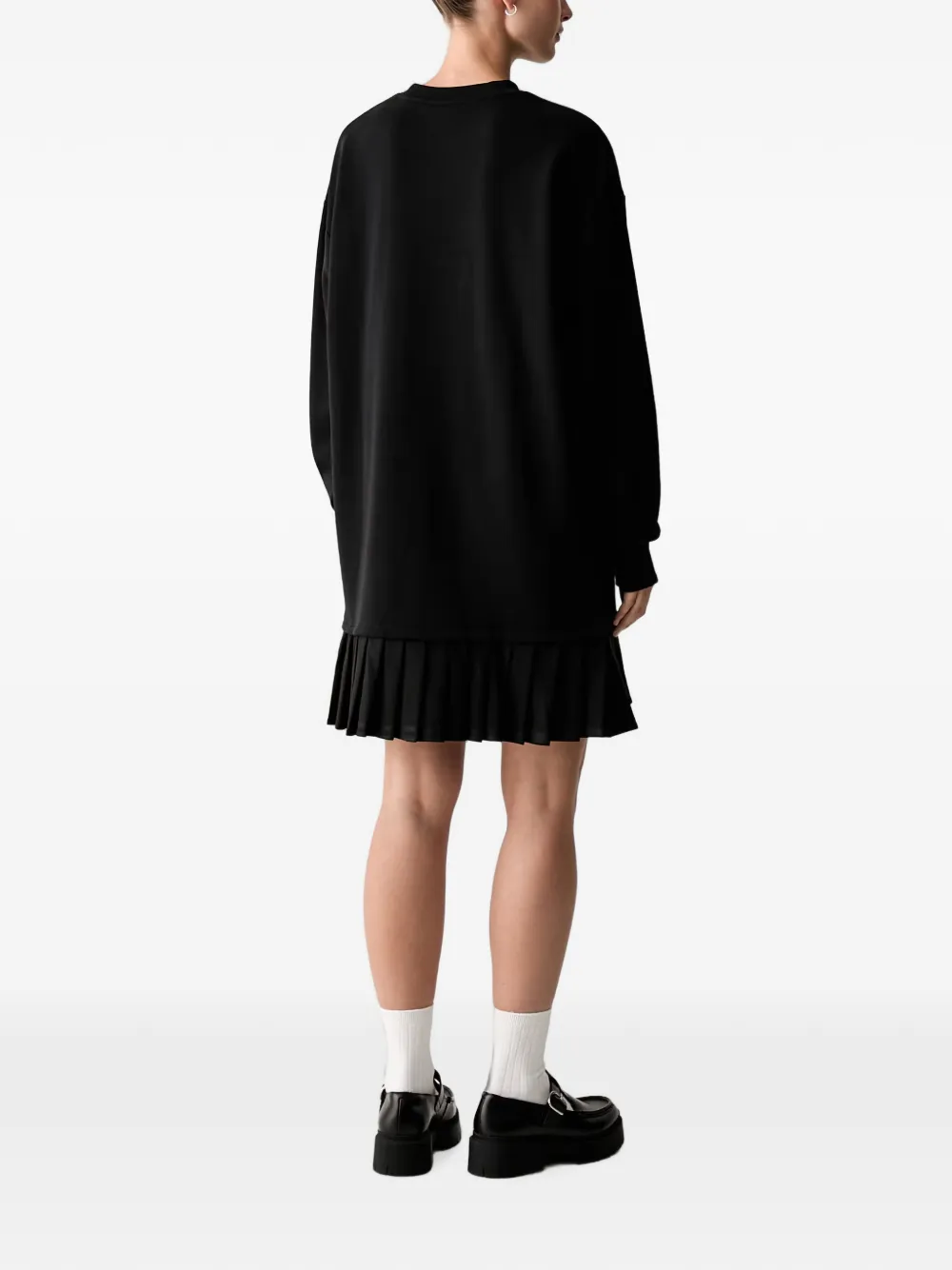 Karl Lagerfeld Jeans Mini-jurk met logo-print en plooien Zwart