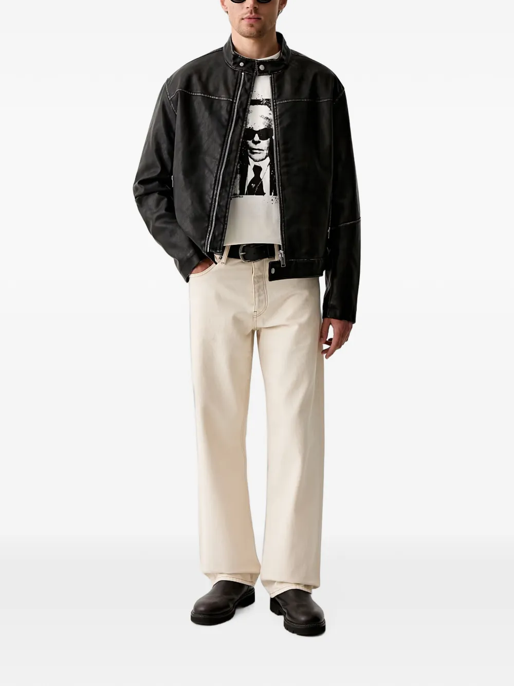 Karl Lagerfeld Jeans T-shirt met print Beige