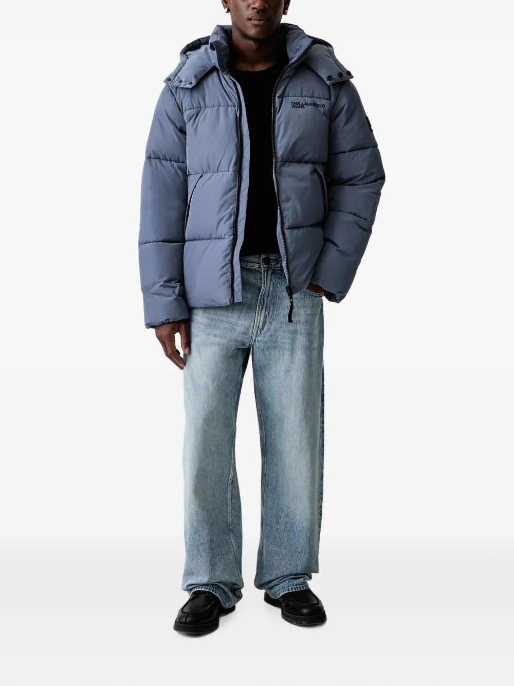 Karl Lagerfeld Jeans Gewatteerd jack met capuchon Blauw