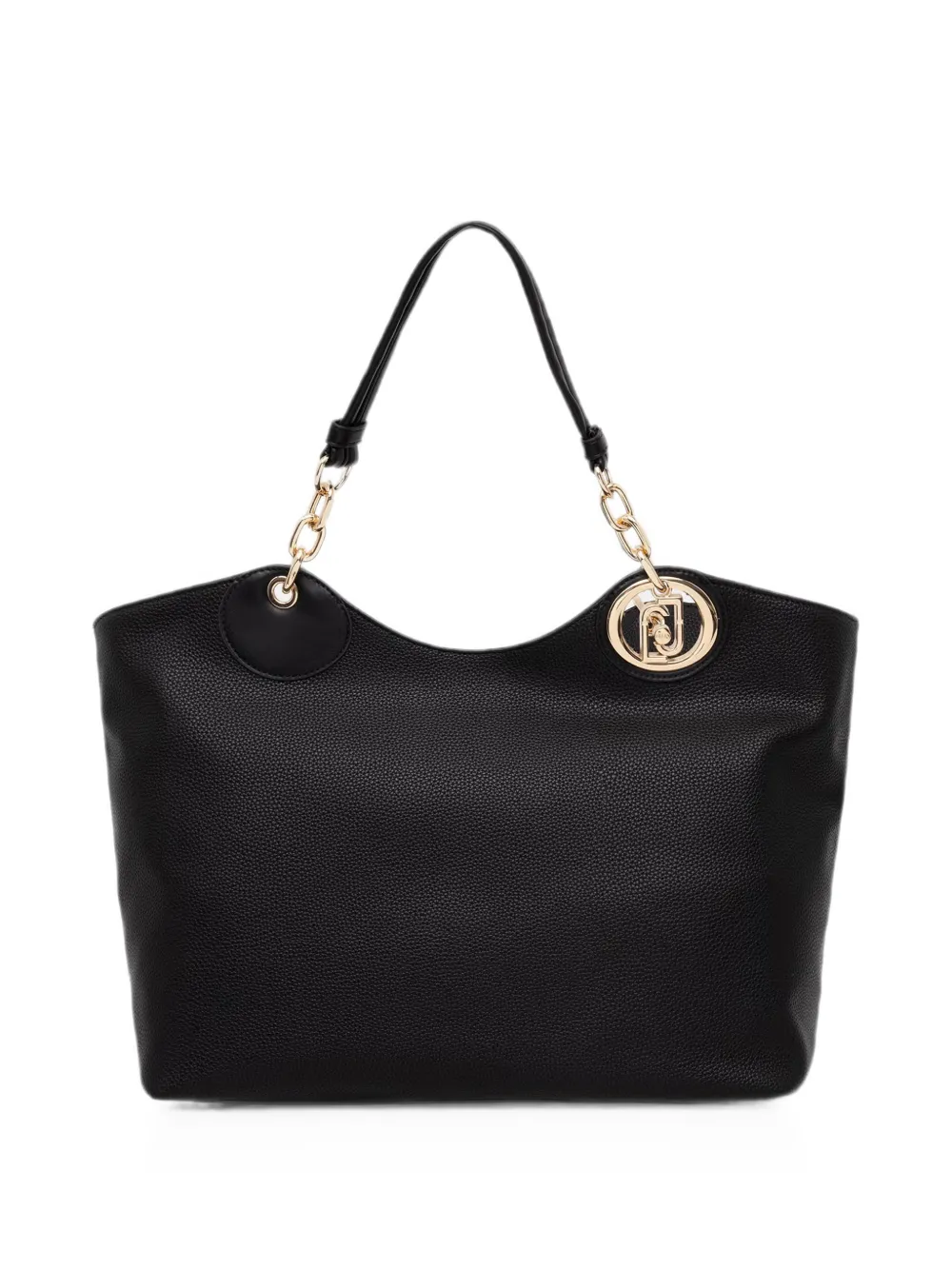 LIU JO logo-plaque pebbled-effect tote bag - Nero